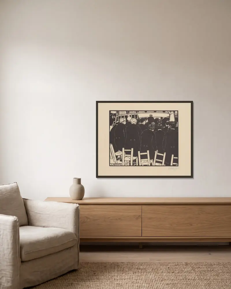 L’absoute von Félix Vallotton gerahmt an einer Wand