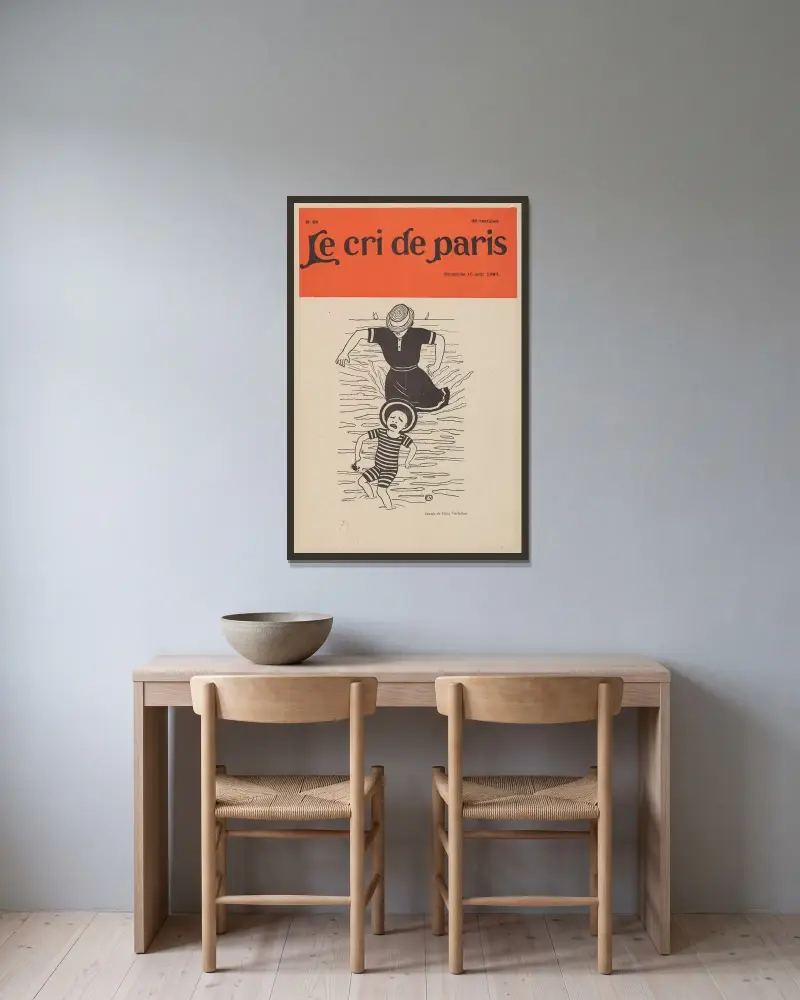 Le Cri de Paris – Dimanche 15 août 1897 av Félix Vallotton inramad på en vägg