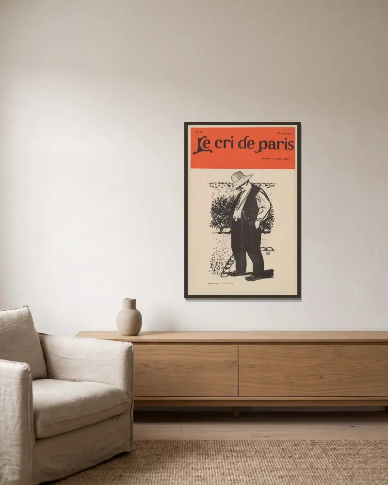 Le Cri de Paris – Dimanche 18 Juillet 1897 av Félix Vallotton inramad på en vägg