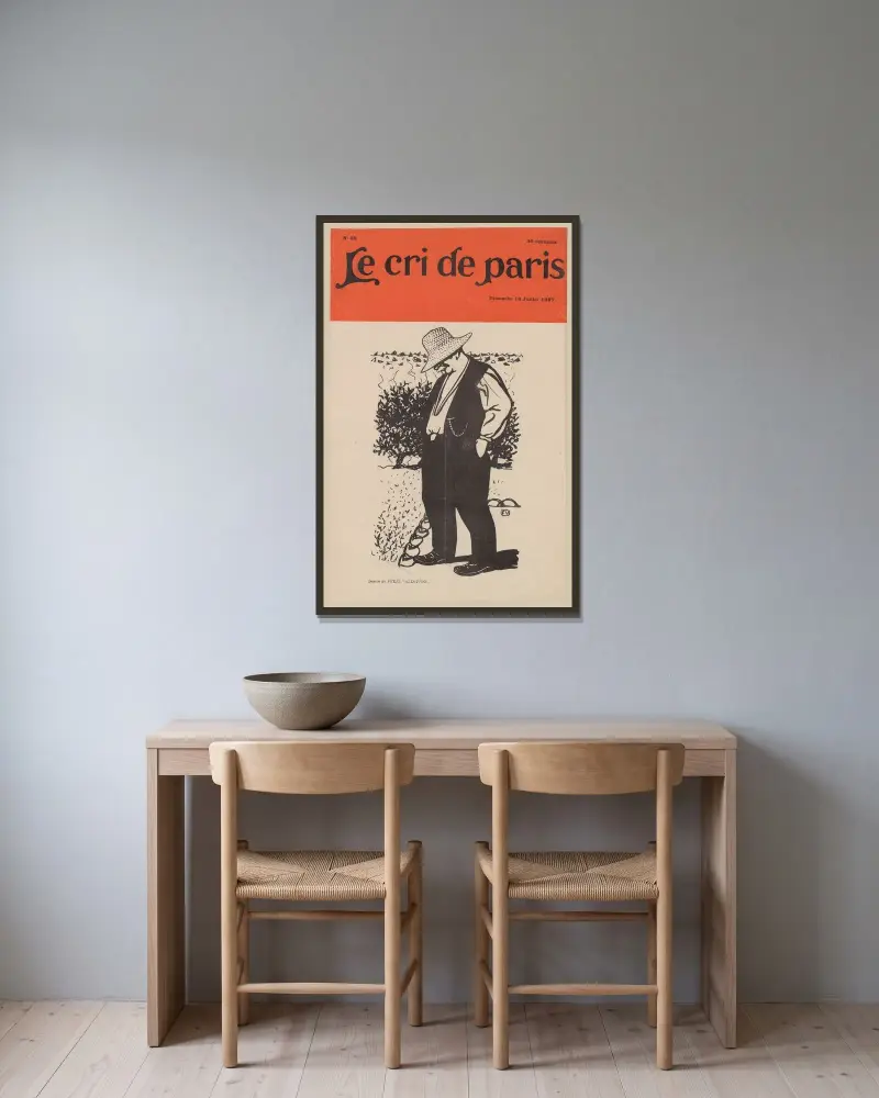 Le Cri de Paris – Dimanche 18 Juillet 1897 av Félix Vallotton inramad på en vägg