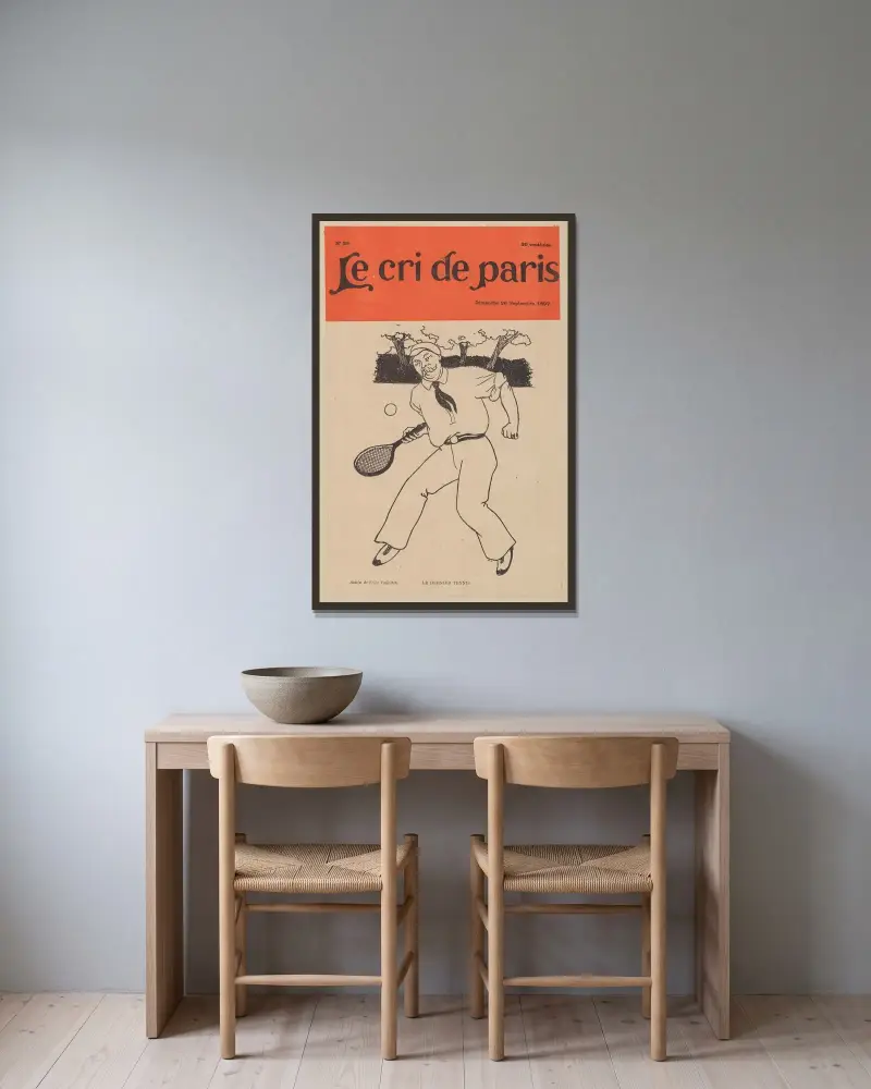 Le dernier tennis, 1897 – nr 1 av Félix Vallotton inramad på en vägg