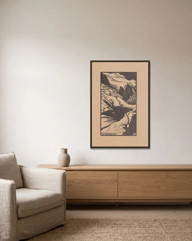 Der Mont Blanc von Félix Vallotton gerahmt an einer Wand