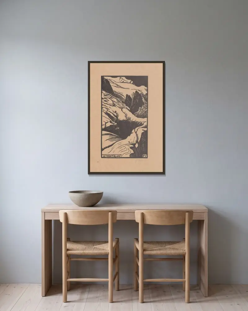 Der Mont Blanc von Félix Vallotton gerahmt an einer Wand