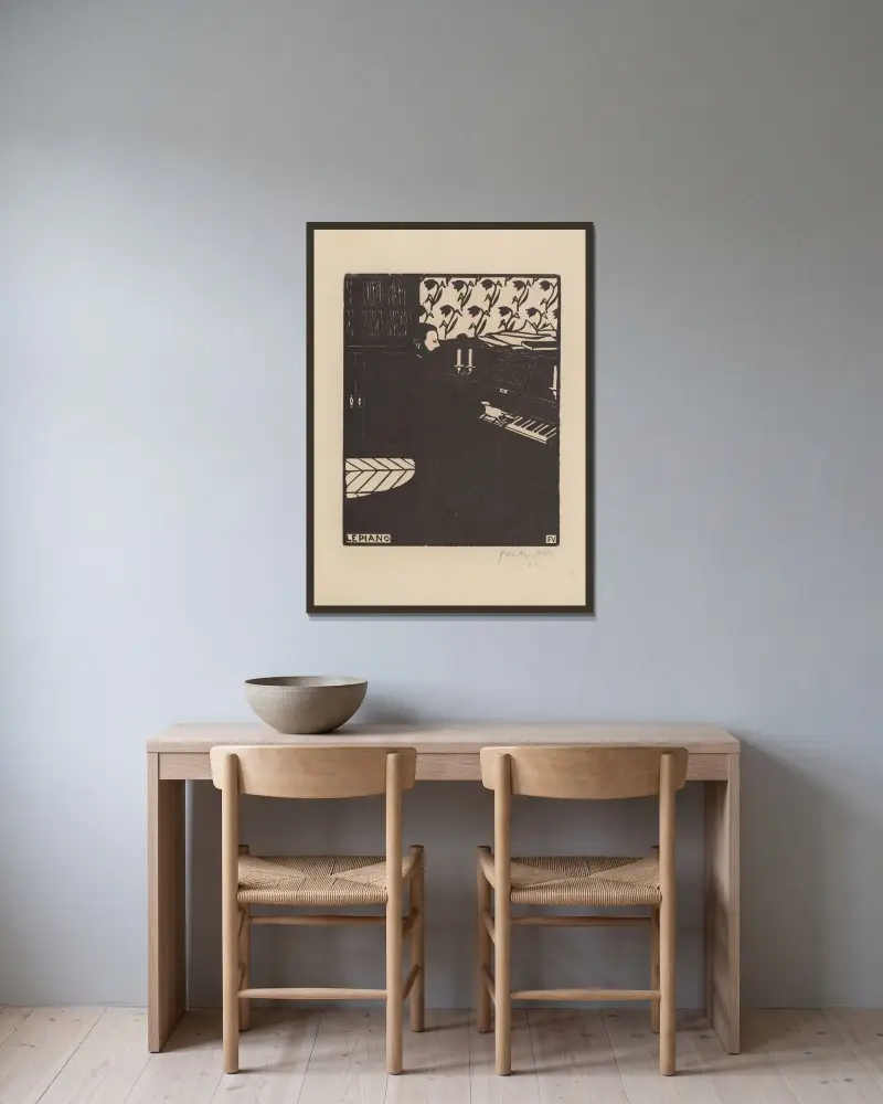 Le piano av Félix Vallotton inramad på en vägg