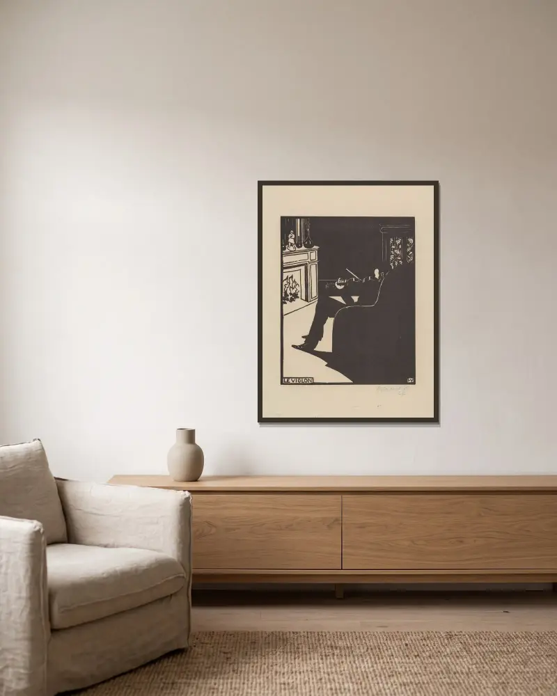 Housle, Félix Vallotton v rámu na stěně