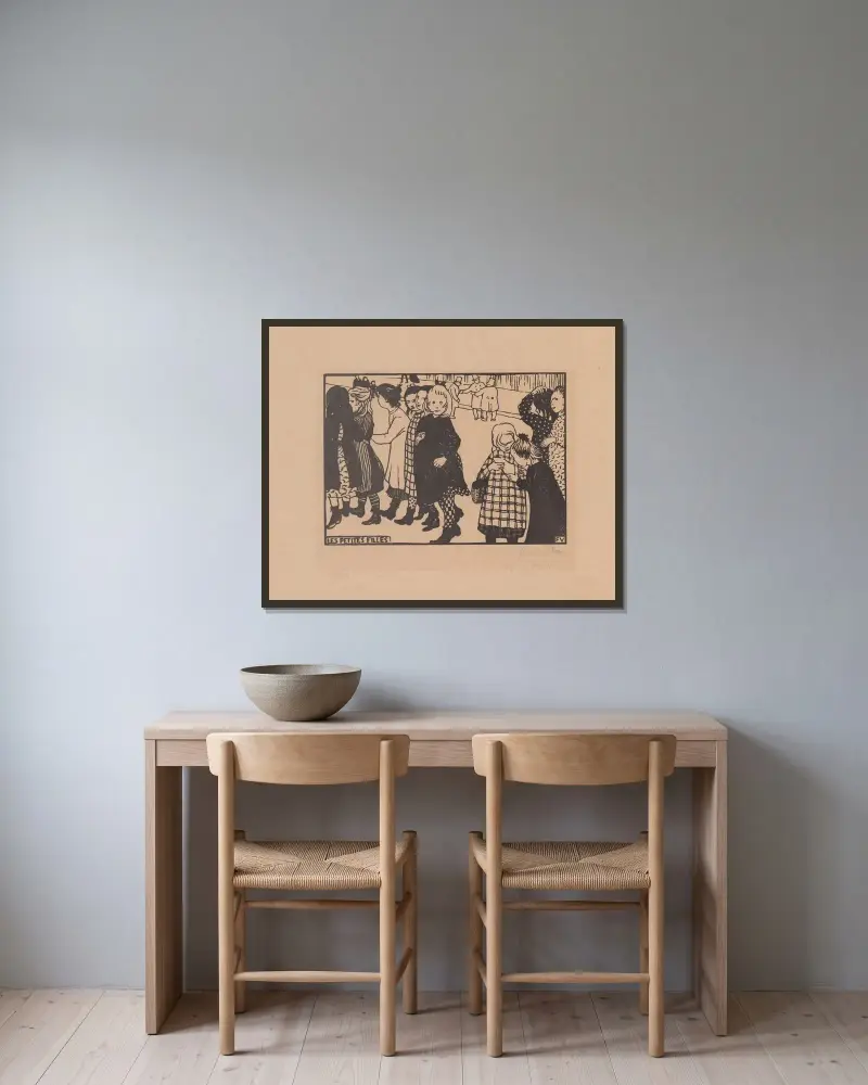 Les petites filles av Félix Vallotton inramad på en vägg