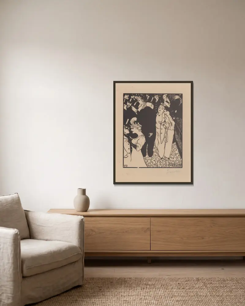 Der Fremde von Félix Vallotton gerahmt an einer Wand