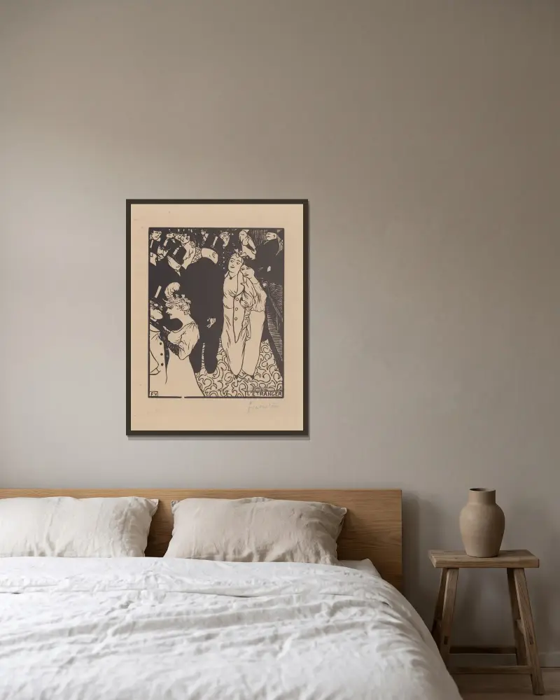 Der Fremde von Félix Vallotton gerahmt an einer Wand