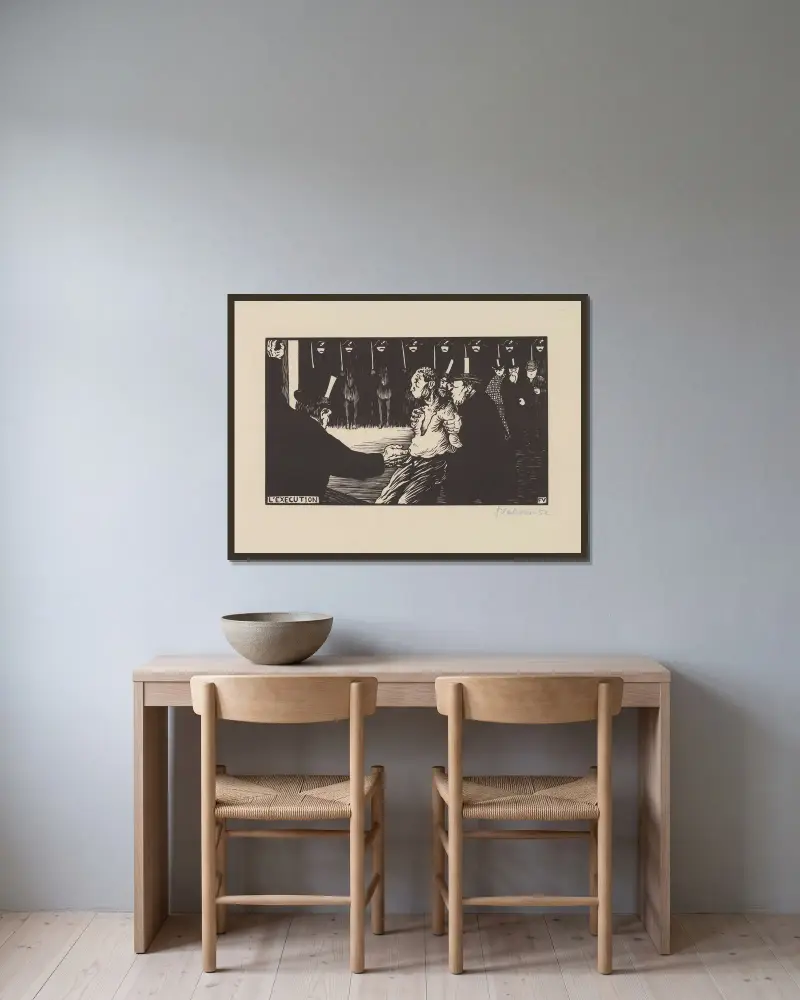 Egzekucja, Félix Vallotton w ramie na ścianie