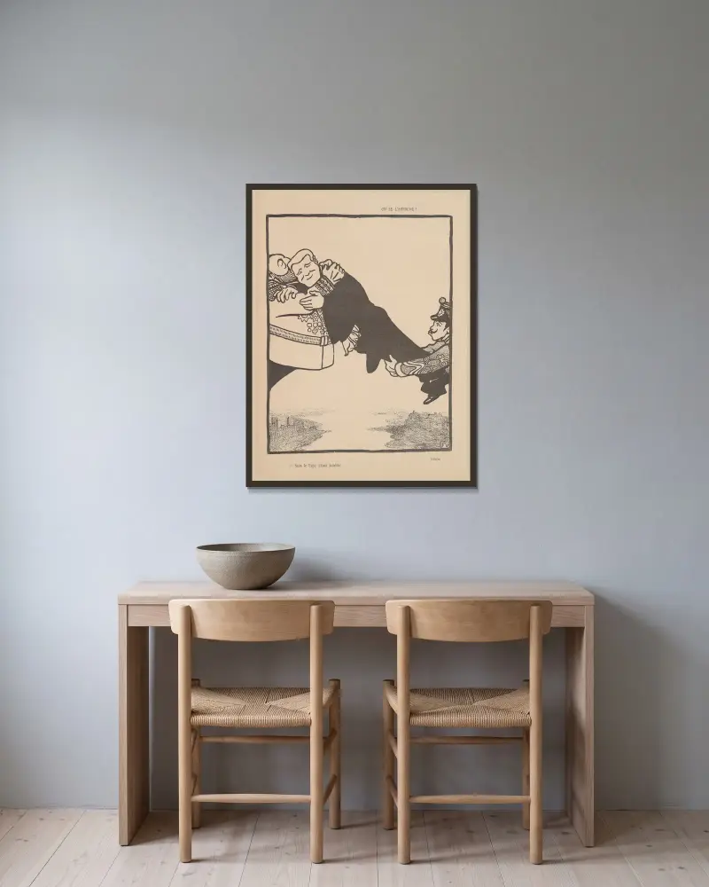 On se l’Arrache! von Félix Vallotton gerahmt an einer Wand