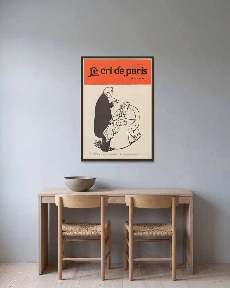 Reformer la justice!… Supprimer les abus!… Mais qu’est-ce qui nous resterait… av Félix Vallotton inramad på en vägg