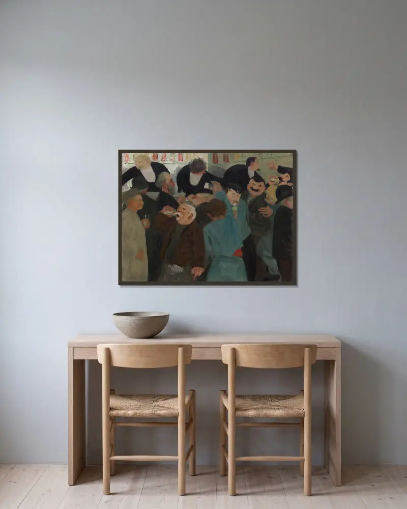Bistro, Félix Vallotton v rámu na stěně