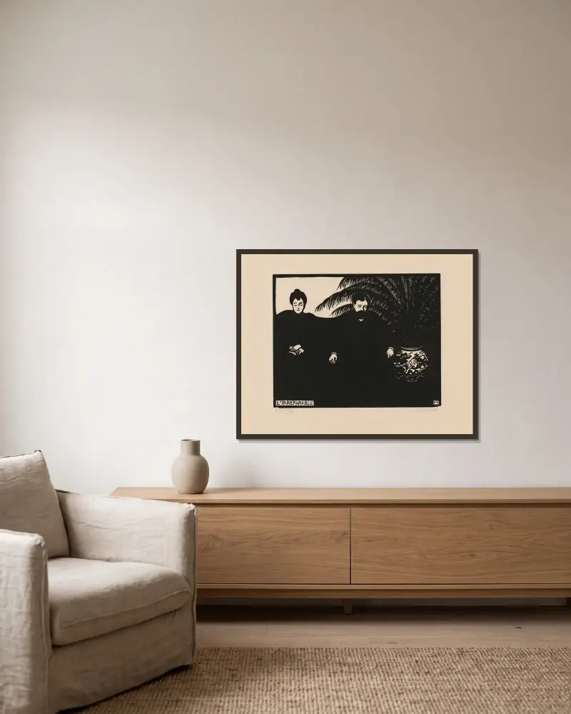 Das Irreparable von Félix Vallotton gerahmt an einer Wand