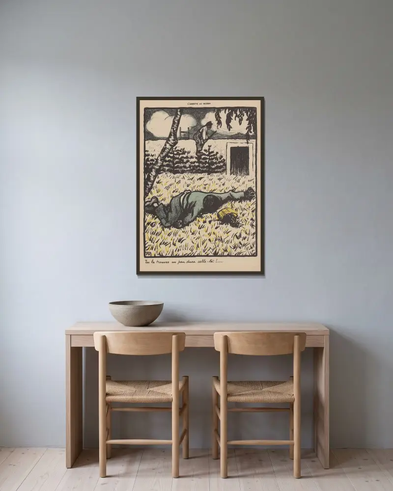 Du tycker den är lite hård, den där! av Félix Vallotton inramad på en vägg