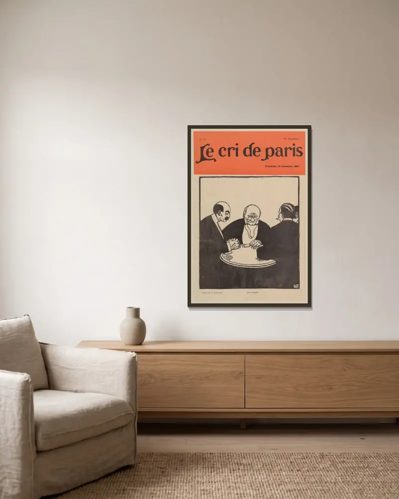 Ein Pokerspiel von Félix Vallotton gerahmt an einer Wand