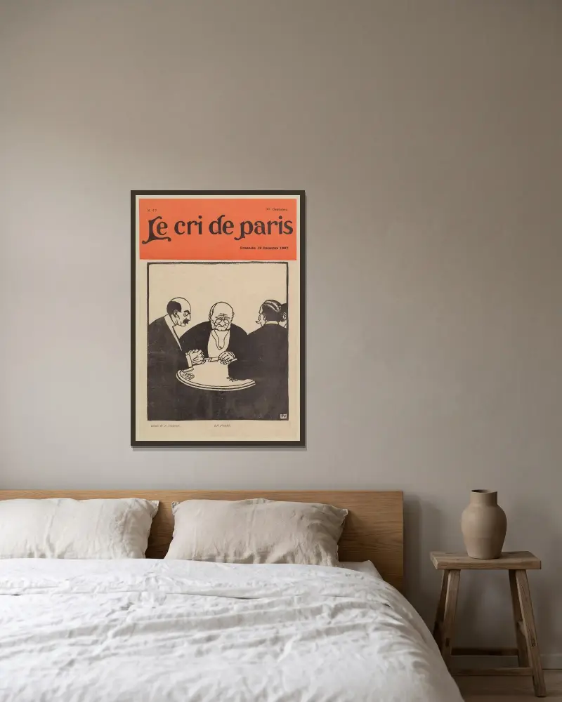 Ein Pokerspiel von Félix Vallotton gerahmt an einer Wand