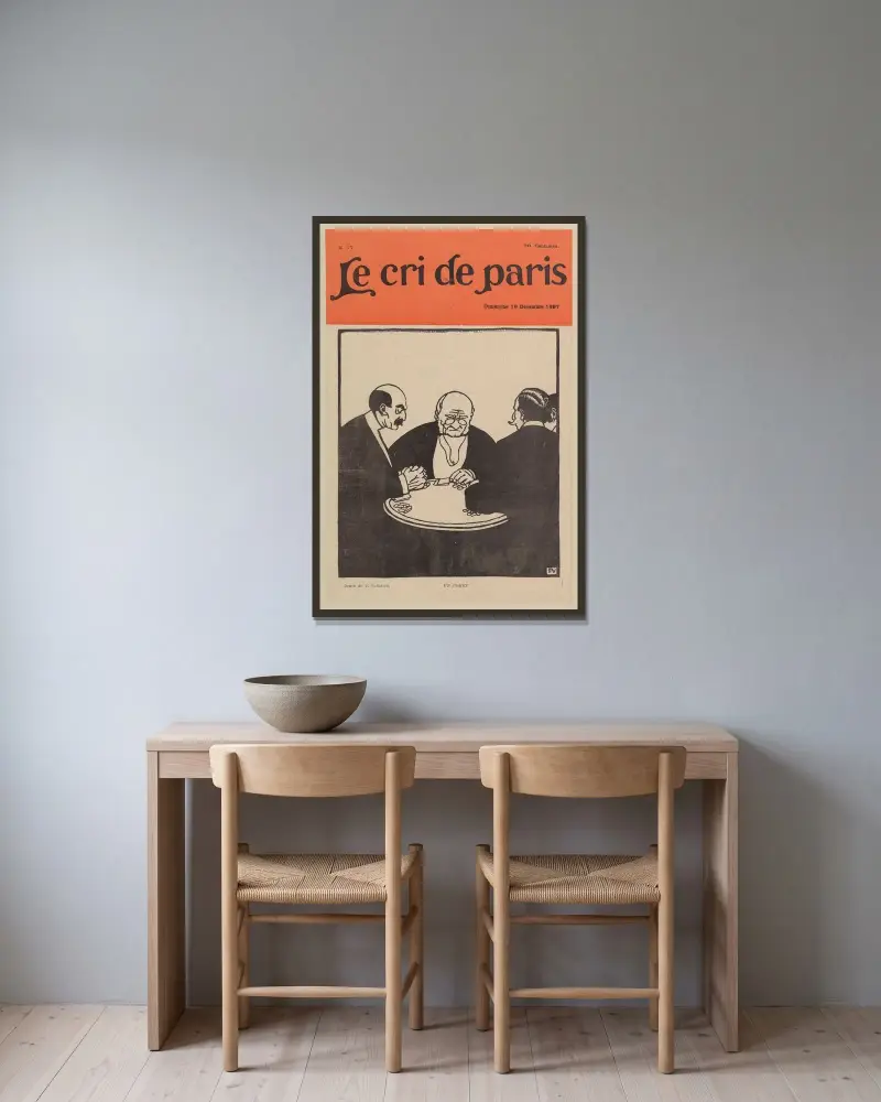 Ein Pokerspiel von Félix Vallotton gerahmt an einer Wand