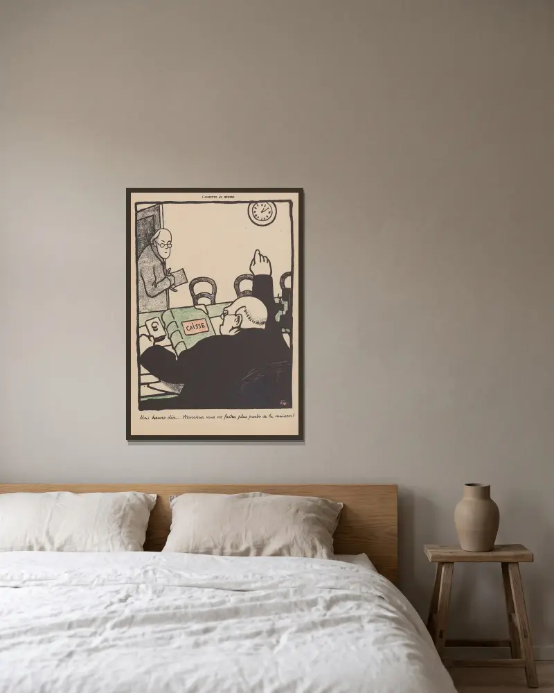 Une heure dix… Monsieur vous ne faites plus partie de la maison! av Félix Vallotton inramad på en vägg