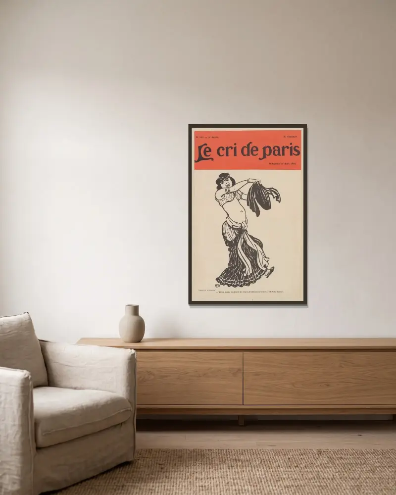 Vous aurez toujours six mois de danse du ventre! (Urbaìn Gohier) av Félix Vallotton inramad på en vägg