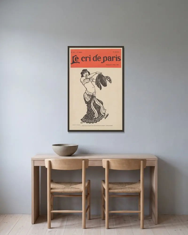 Vous aurez toujours six mois de danse du ventre! (Urbaìn Gohier) av Félix Vallotton inramad på en vägg