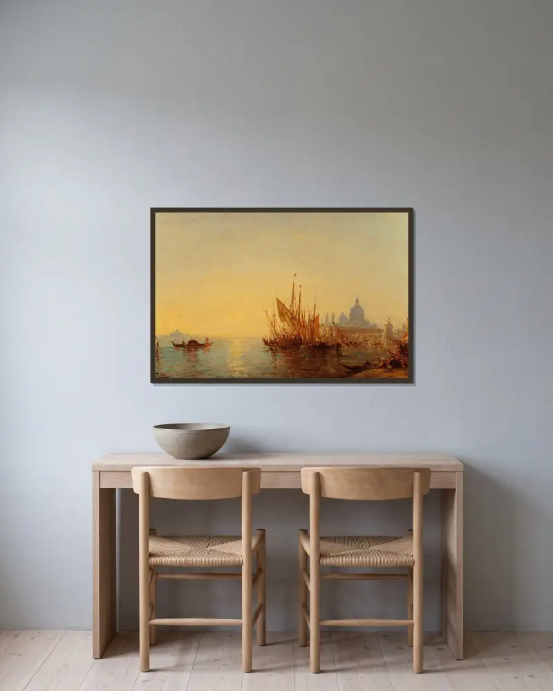 Bacino di San Marco av Félix Ziem inramad på en vägg