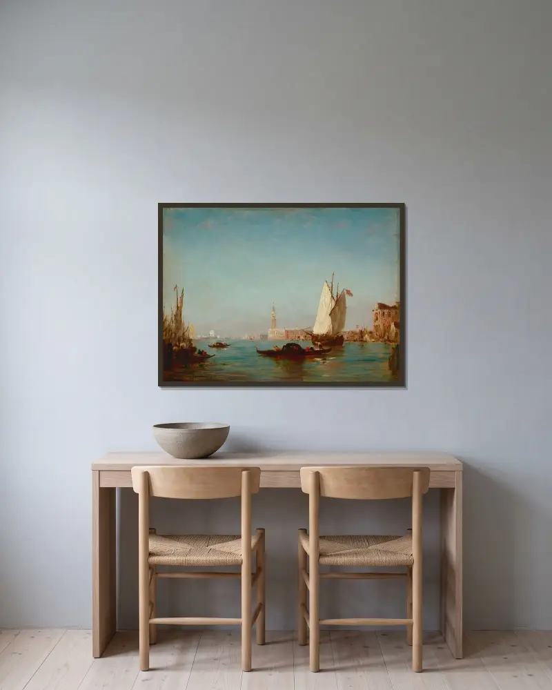 Bacino San Marco av Félix Ziem inramad på en vägg