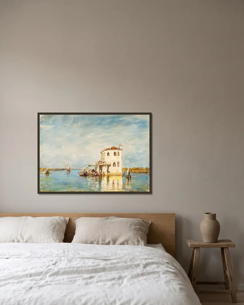 Tullen i Venedig av Félix Ziem inramad på en vägg