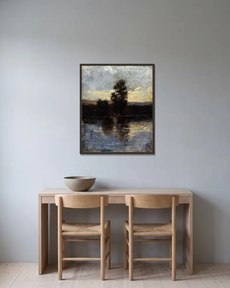 Seine av Félix Ziem inramad på en vägg