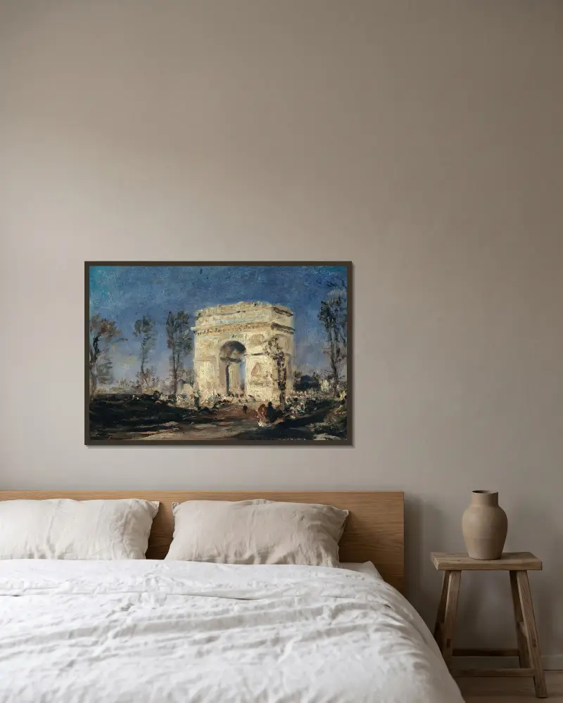 L’Arc de Triomphe de l’Etoile, 8ème arrondissement. av Félix Ziem inramad på en vägg