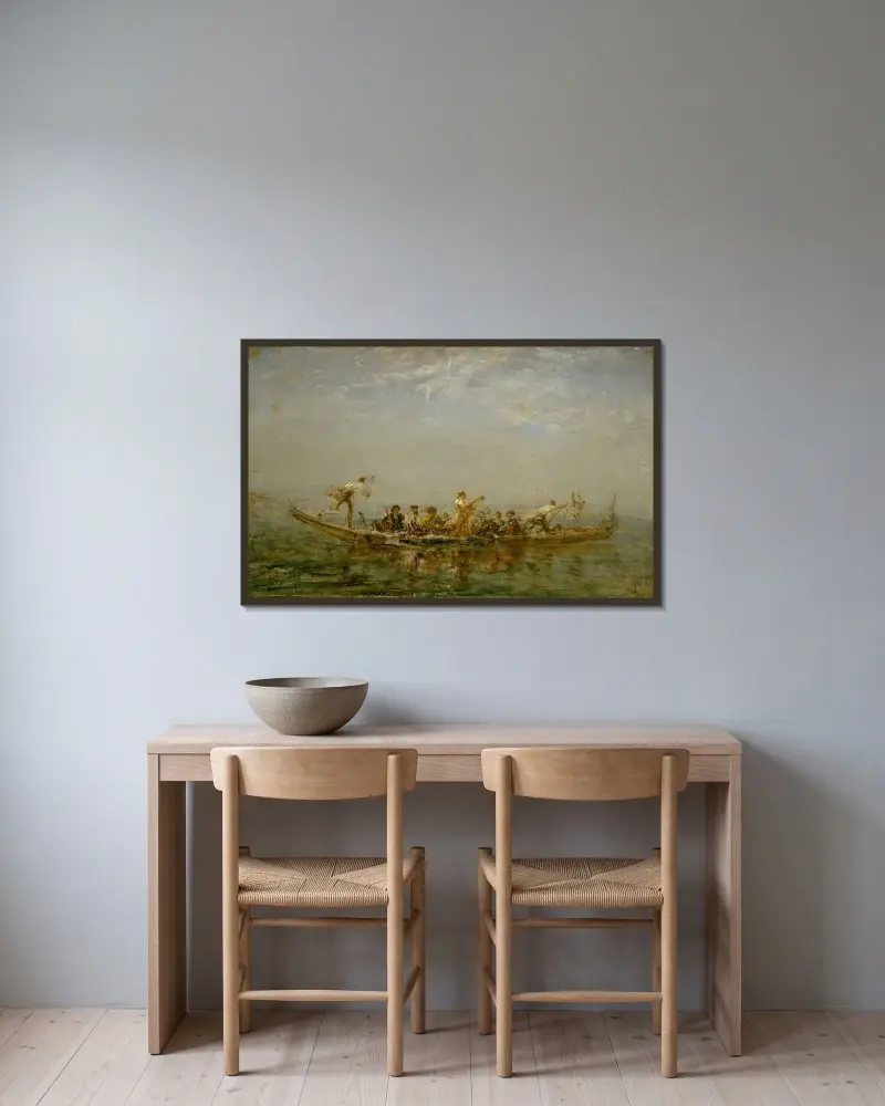 Kajken av Félix Ziem inramad på en vägg