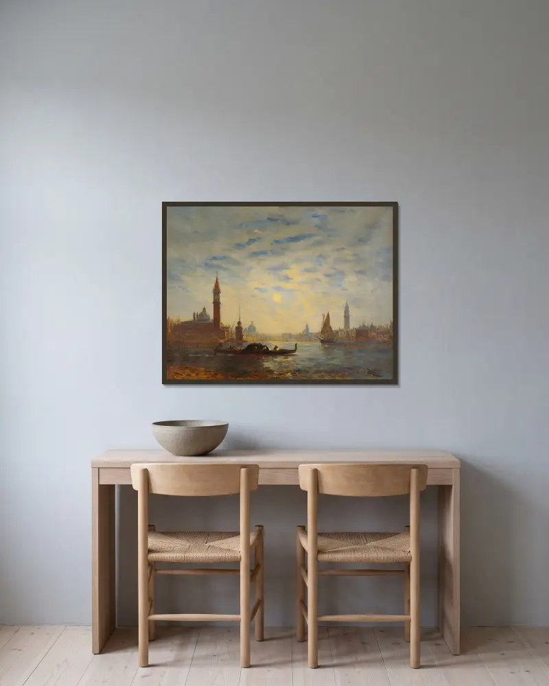 San Giorgio av Félix Ziem inramad på en vägg