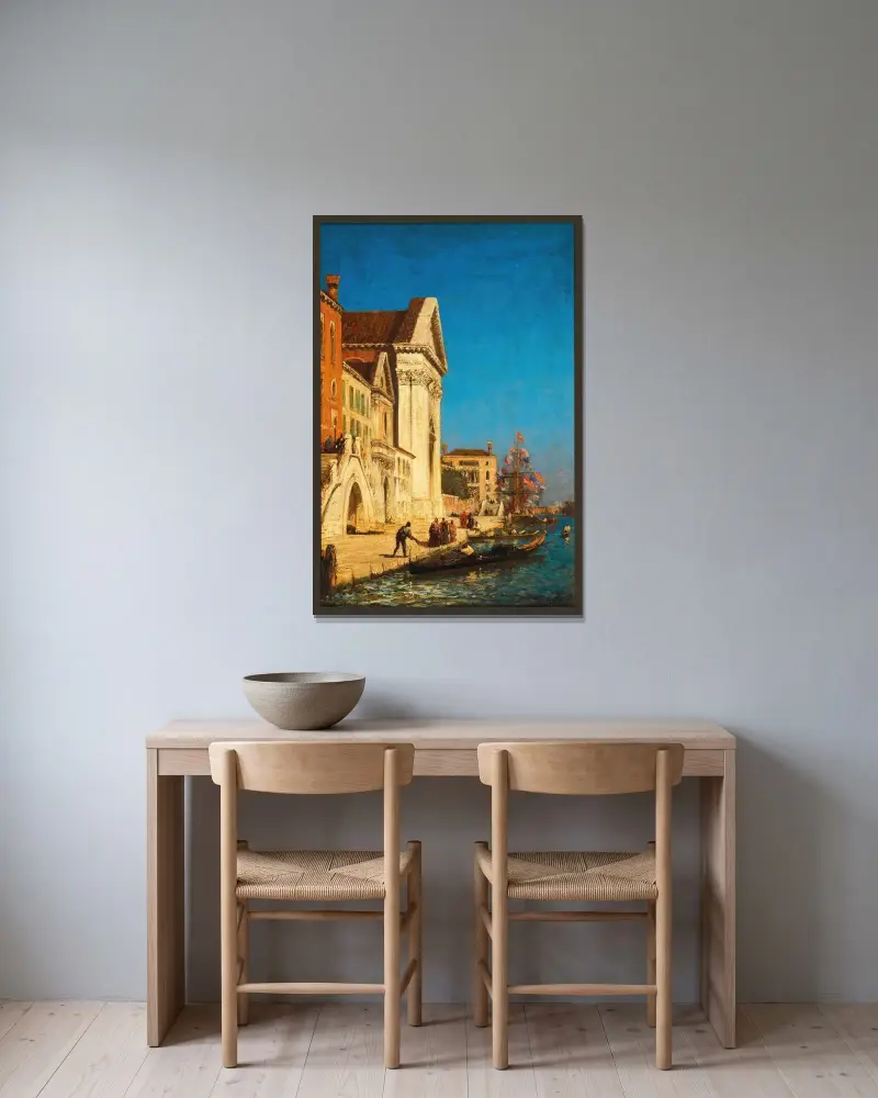 Venedig, Canale della Giudecca bei Santa Maria del Rosario von Félix Ziem gerahmt an einer Wand