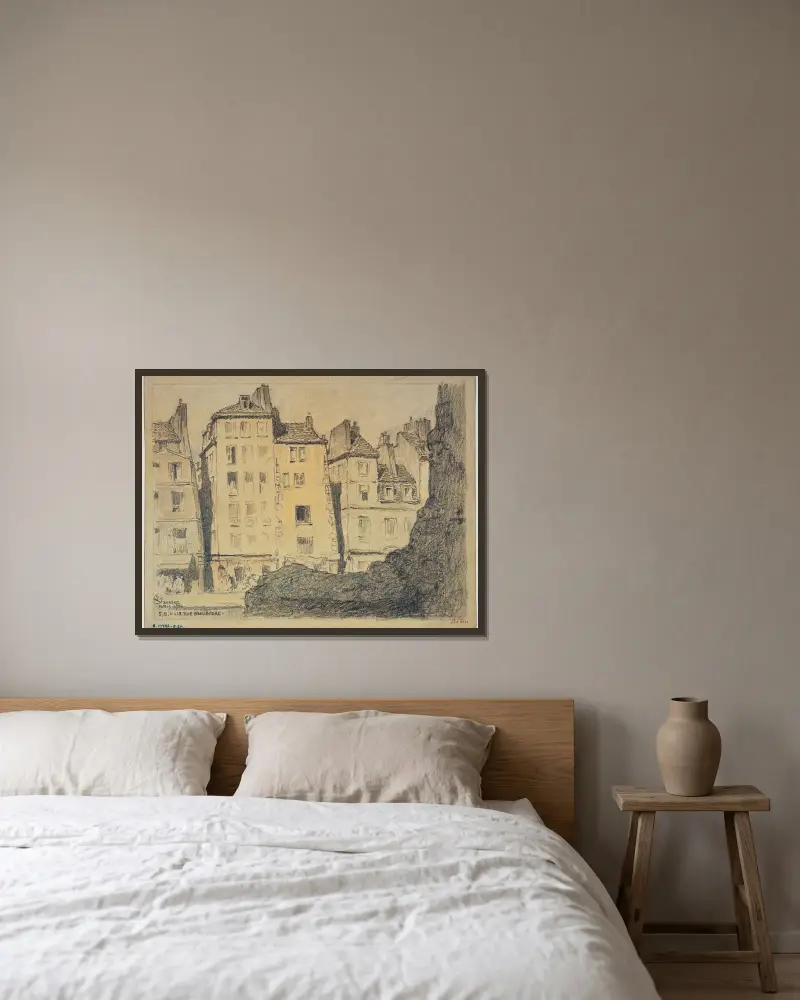 5, 9, 11, 13 rue Beaubourg av Ferdinand Boberg inramad på en vägg