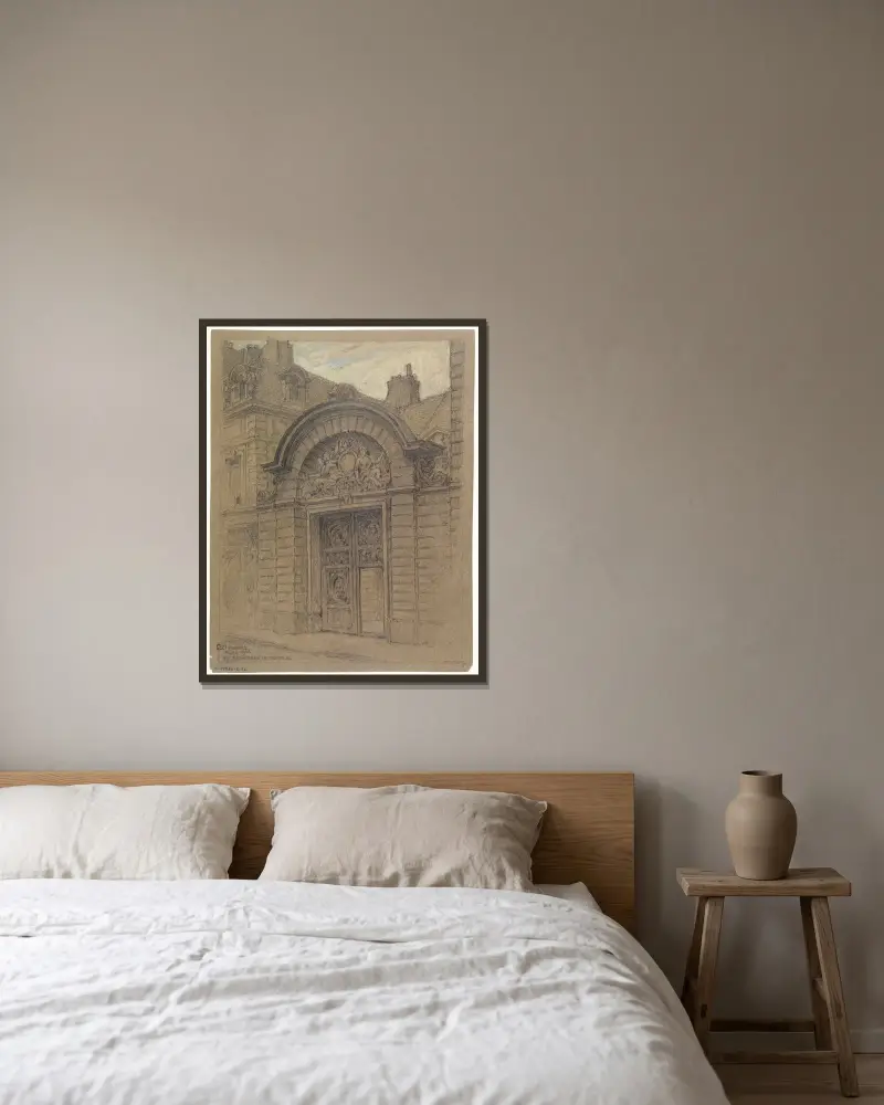 La maison nº47 de la rue Vieille-du-Temple av Ferdinand Boberg inramad på en vägg
