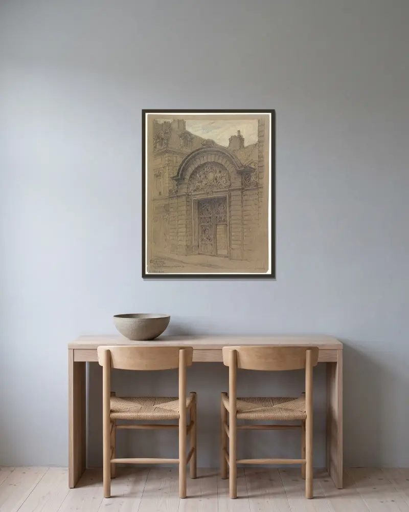 La maison nº47 de la rue Vieille-du-Temple av Ferdinand Boberg inramad på en vägg