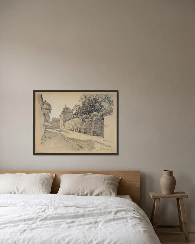 Rue des Saules, 1926 – nr 1 av Ferdinand Boberg inramad på en vägg