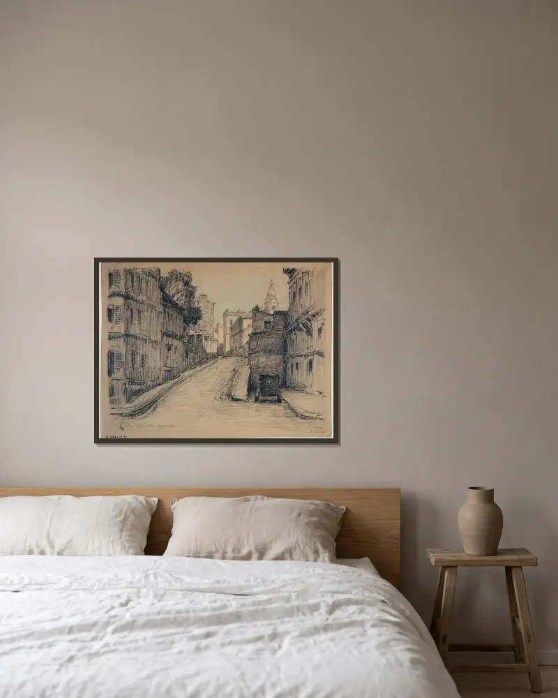 Die Rue Saint-Vincent von Ferdinand Boberg gerahmt an einer Wand