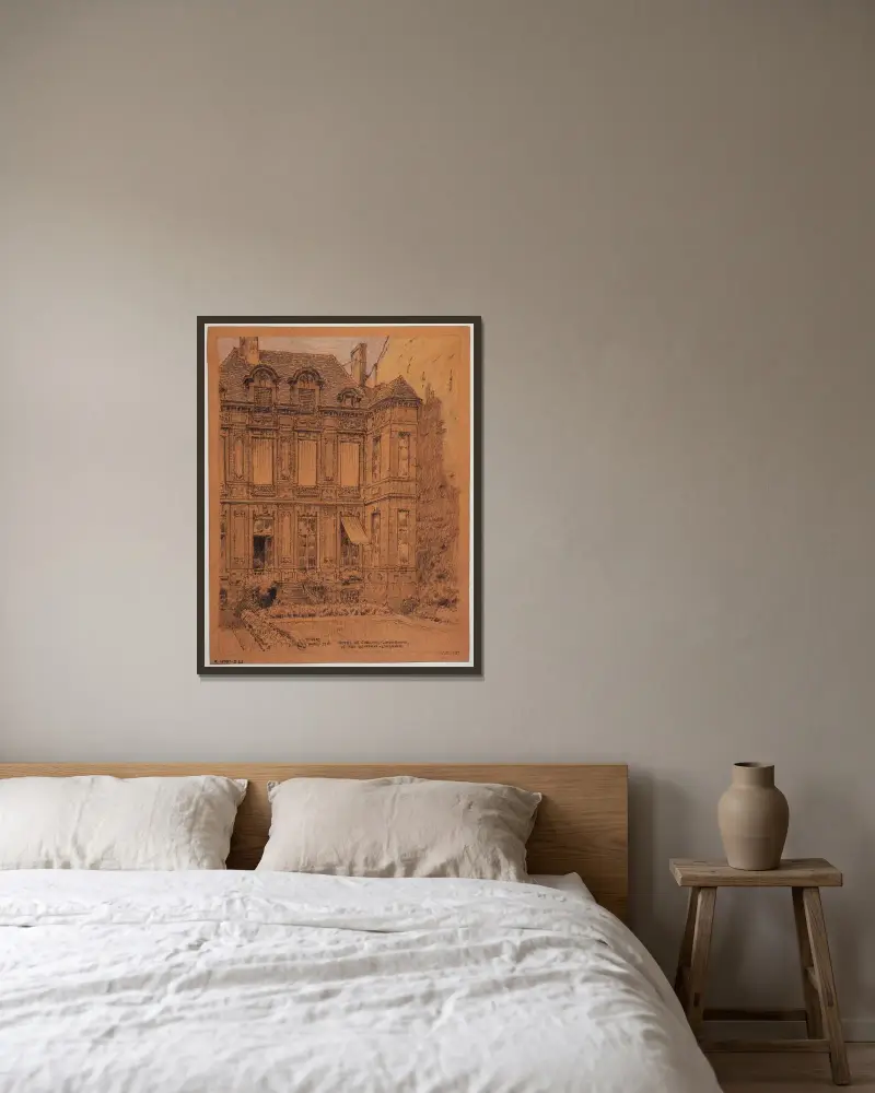 L’hôtel de Châlons-Luxembourg, 26 rue Geoffroy l’Asnier av Ferdinand Boberg inramad på en vägg