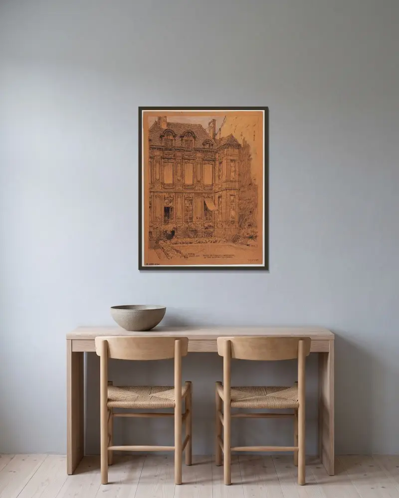 L’hôtel de Châlons-Luxembourg, 26 rue Geoffroy l’Asnier av Ferdinand Boberg inramad på en vägg