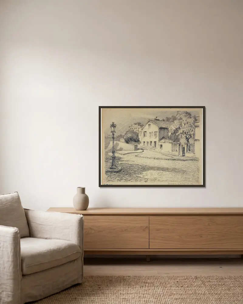 Die Sackgasse Girardon von Ferdinand Boberg gerahmt an einer Wand