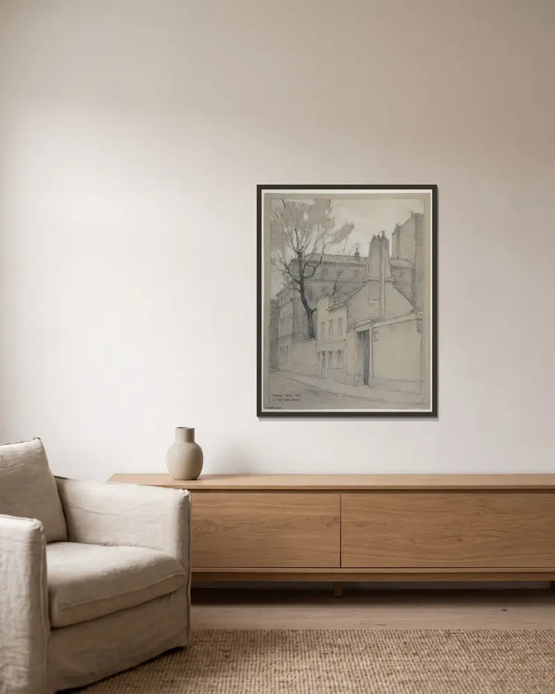 Maison 10 rue Jean Bart av Ferdinand Boberg inramad på en vägg