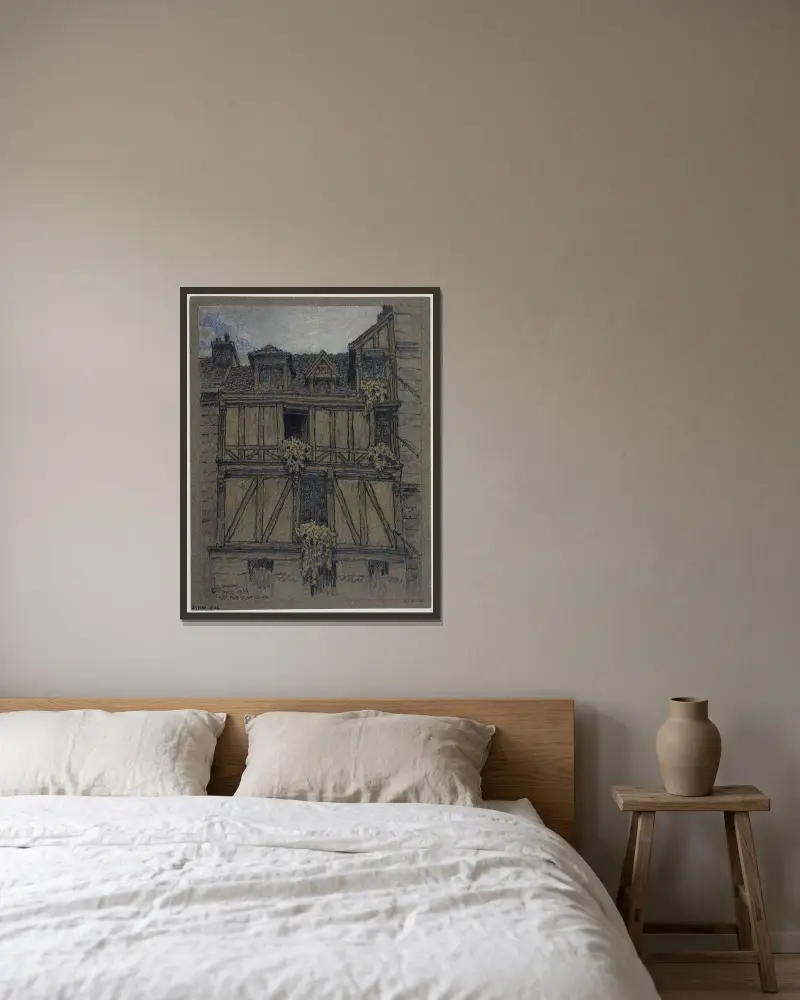 Maison, 117 rue Saint Antoine av Ferdinand Boberg inramad på en vägg