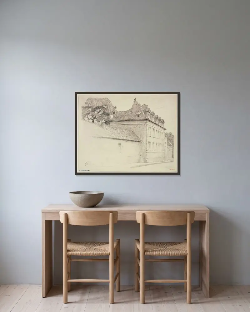 Maison, 2 rue du Faubourg Saint-Jacques av Ferdinand Boberg inramad på en vägg