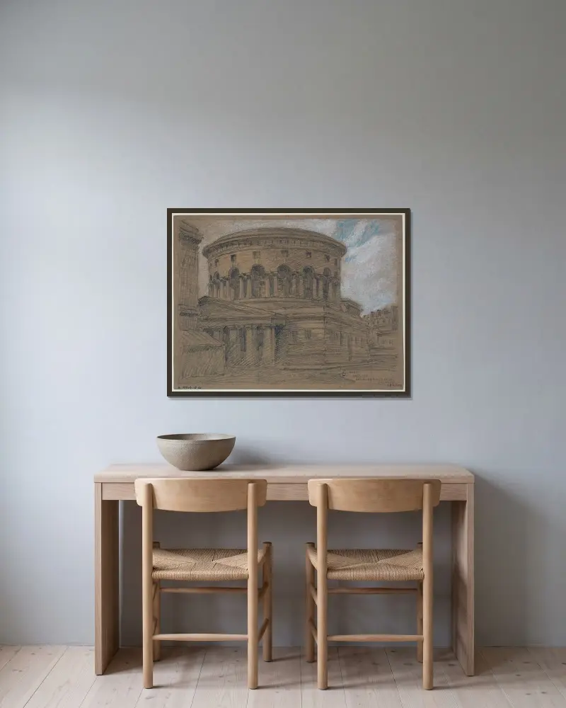 Rotonde de la Villette av Ferdinand Boberg inramad på en vägg