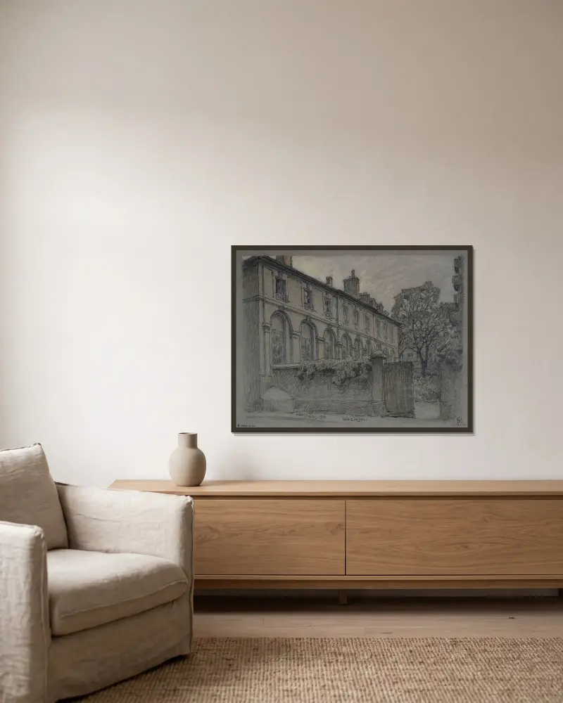 Un Hôtel de la rue d’Anjou av Ferdinand Boberg inramad på en vägg