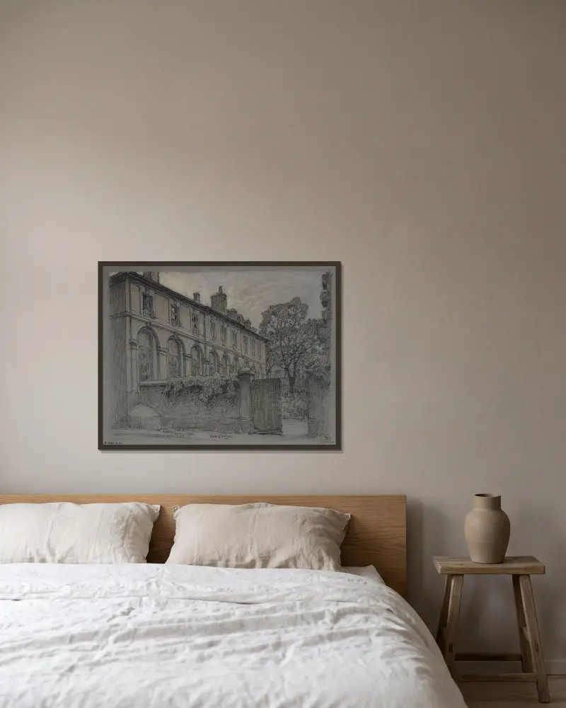 Un Hôtel de la rue d’Anjou av Ferdinand Boberg inramad på en vägg