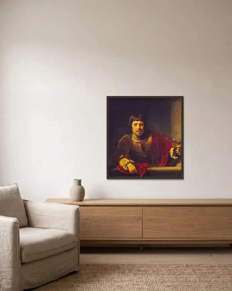 The Toper av Ferdinand Bol inramad på en vägg