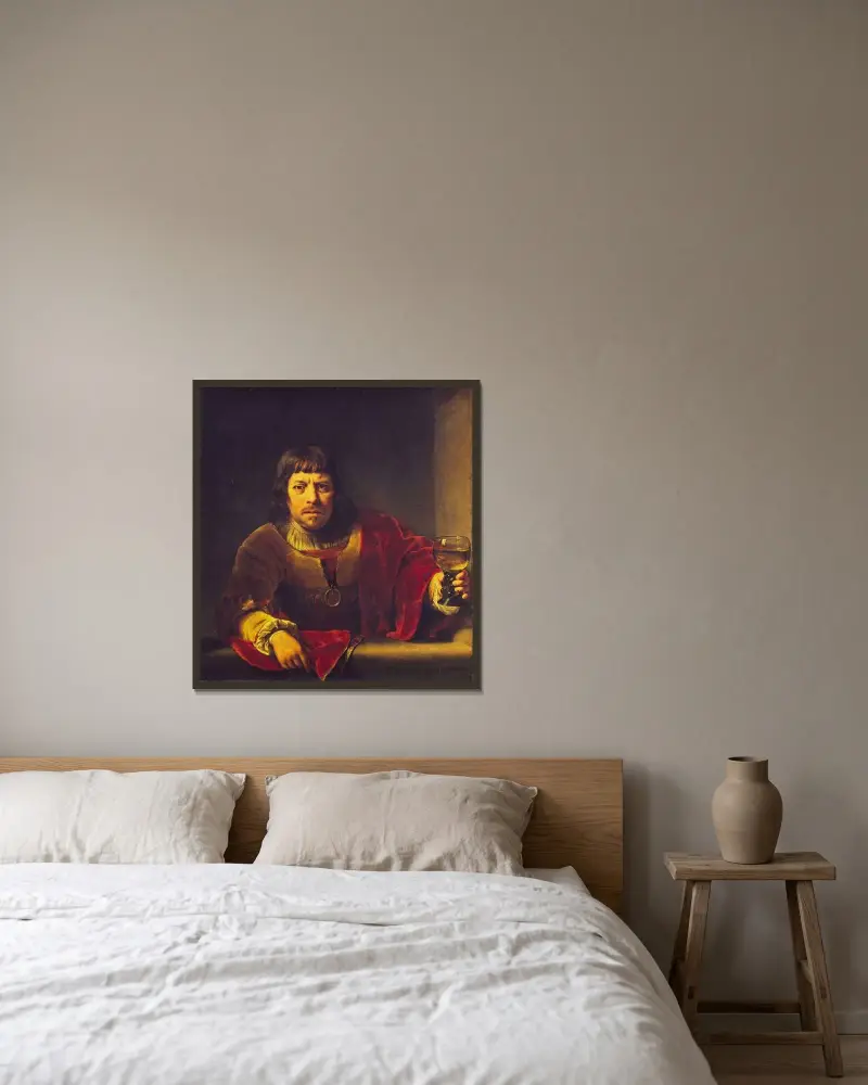 The Toper av Ferdinand Bol inramad på en vägg