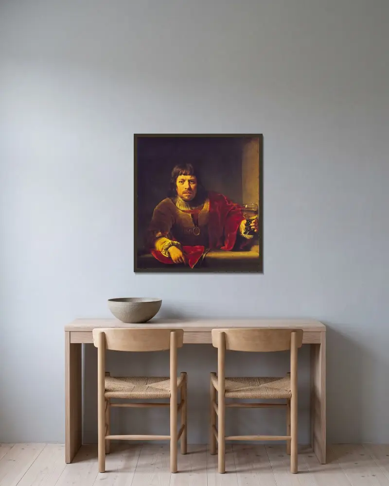 The Toper av Ferdinand Bol inramad på en vägg