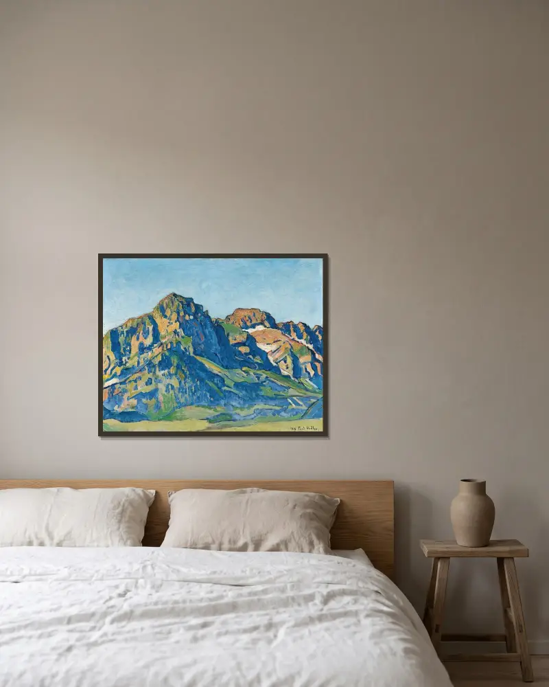 De vita tänderna av Ferdinand Hodler inramad på en vägg